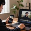 iMovieのモザイク追従をパソコンとスマホで編集する日本人男性