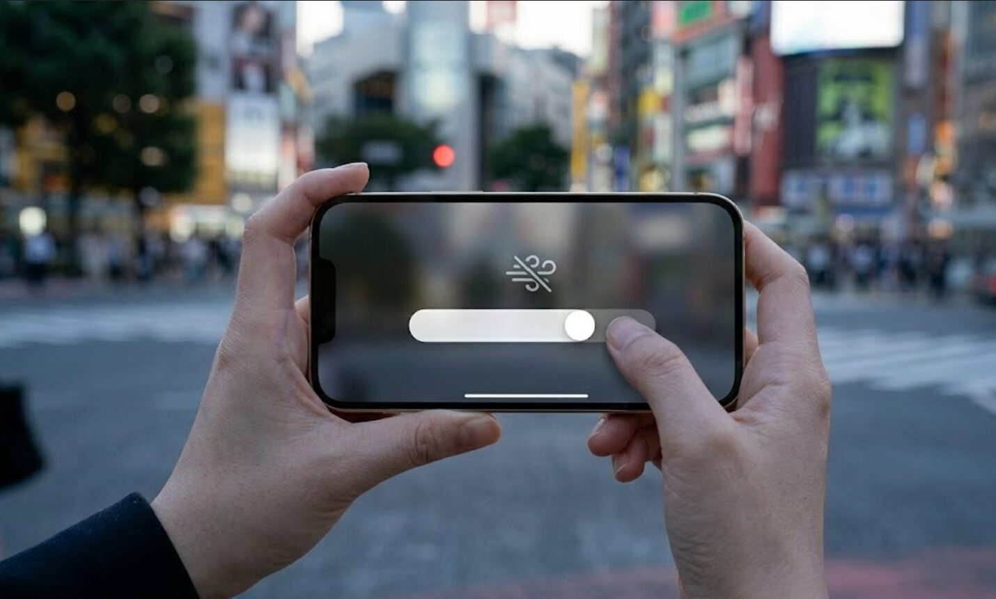 動画から環境ノイズを除去するためにフィルター強度をスライダーで調整するアプリ画面