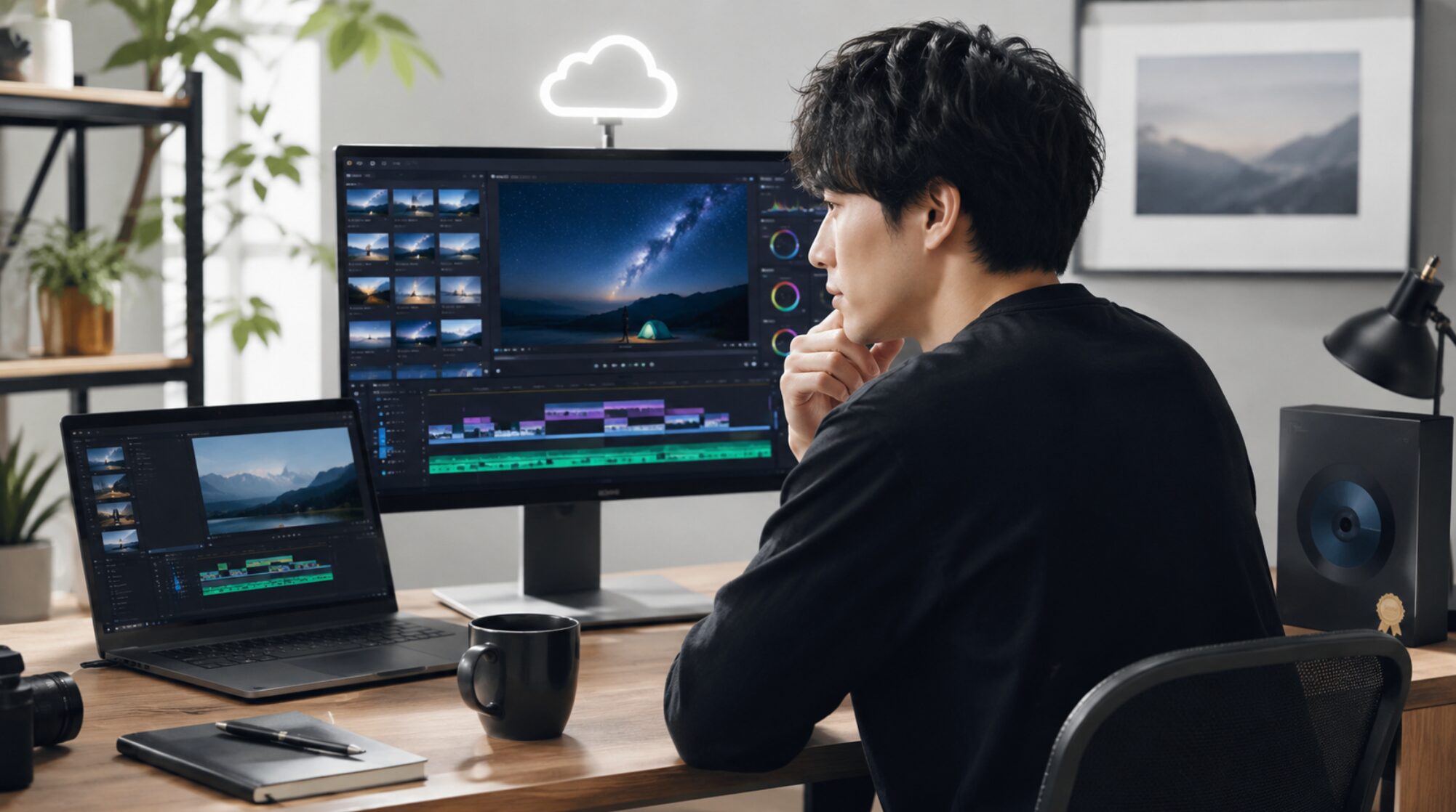 PowerDirector無料版と365と買い切り版の違いを比較検討する日本人男性