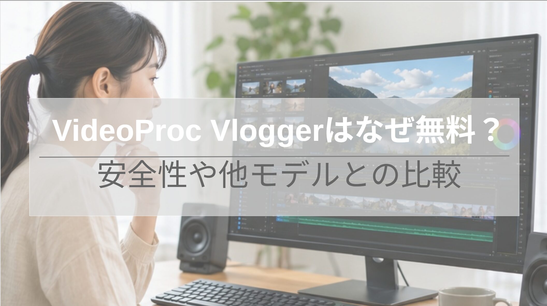 VideoProc Vloggerで動画編集をする日本人女性の作業画面