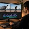 Aviutlのプレビューがカクカクする状態と滑らかな再生を比較し、メモリやSSDを使った動画編集の軽量化を示す作業環境