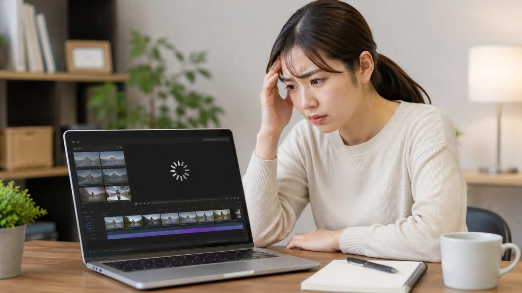 Canvaで長い動画を書き出す際の処理負荷やエラーのイメージ