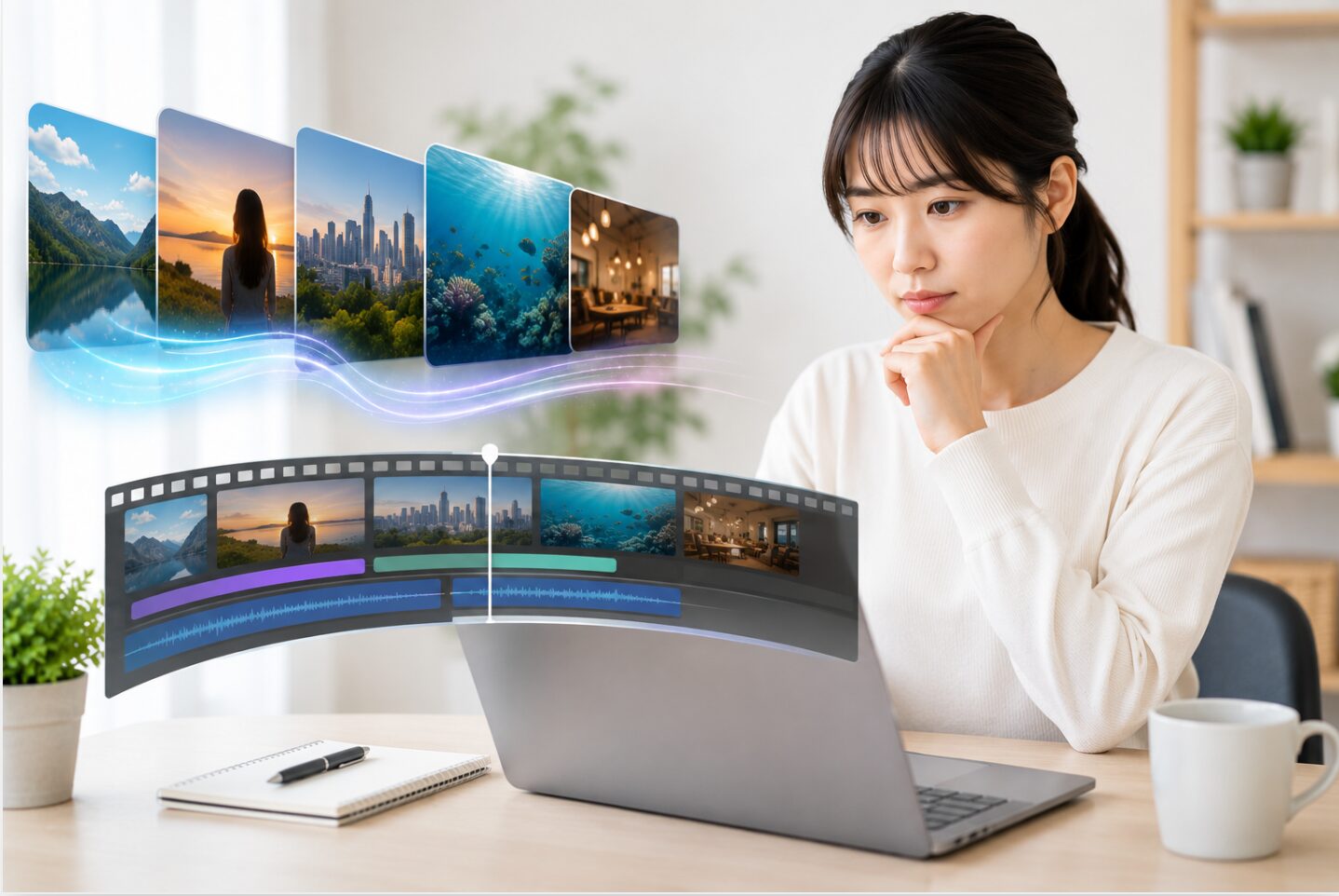 Canvaで動画編集を行いながら動画の長さや書き出し上限を検討するユーザーのイメージ