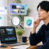 CapCutで動画を編集し、音楽やテンプレート、フォントの商用利用条件を確認する日本人クリエイター