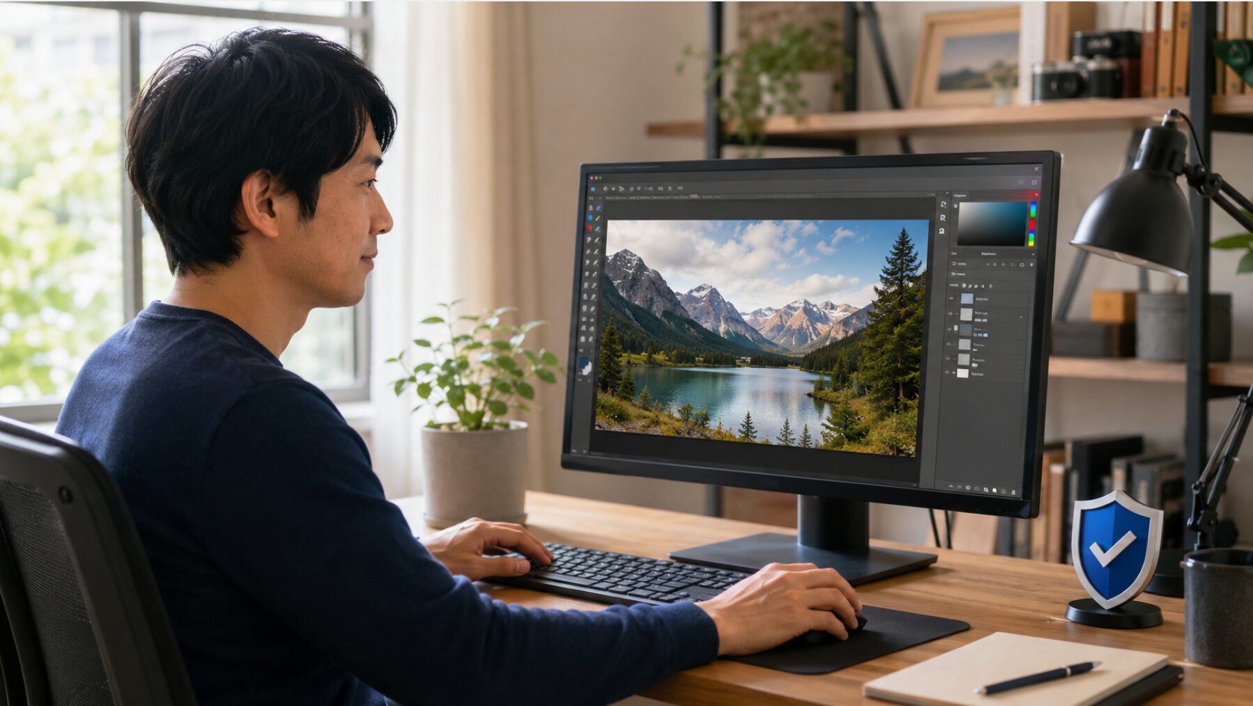 公式版GIMPを使って安全に写真を編集する日本人男性