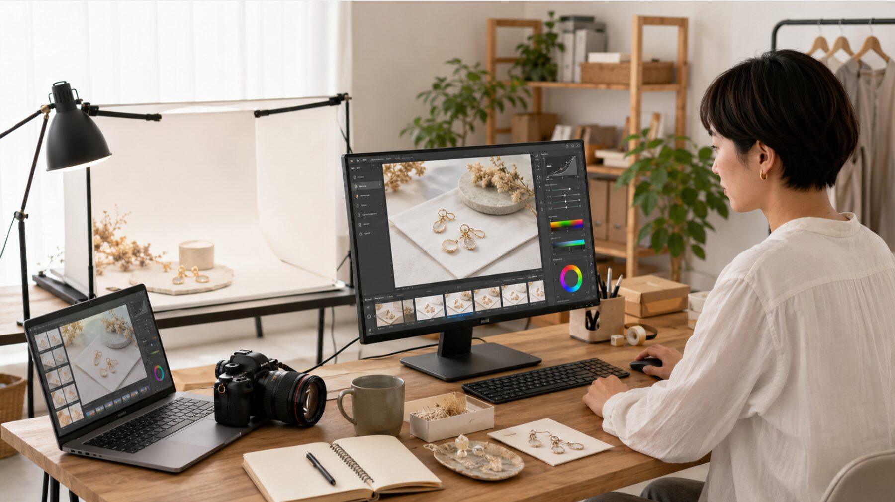 PhotoDirectorの有料版を想定した商品写真を編集する日本人の事業者