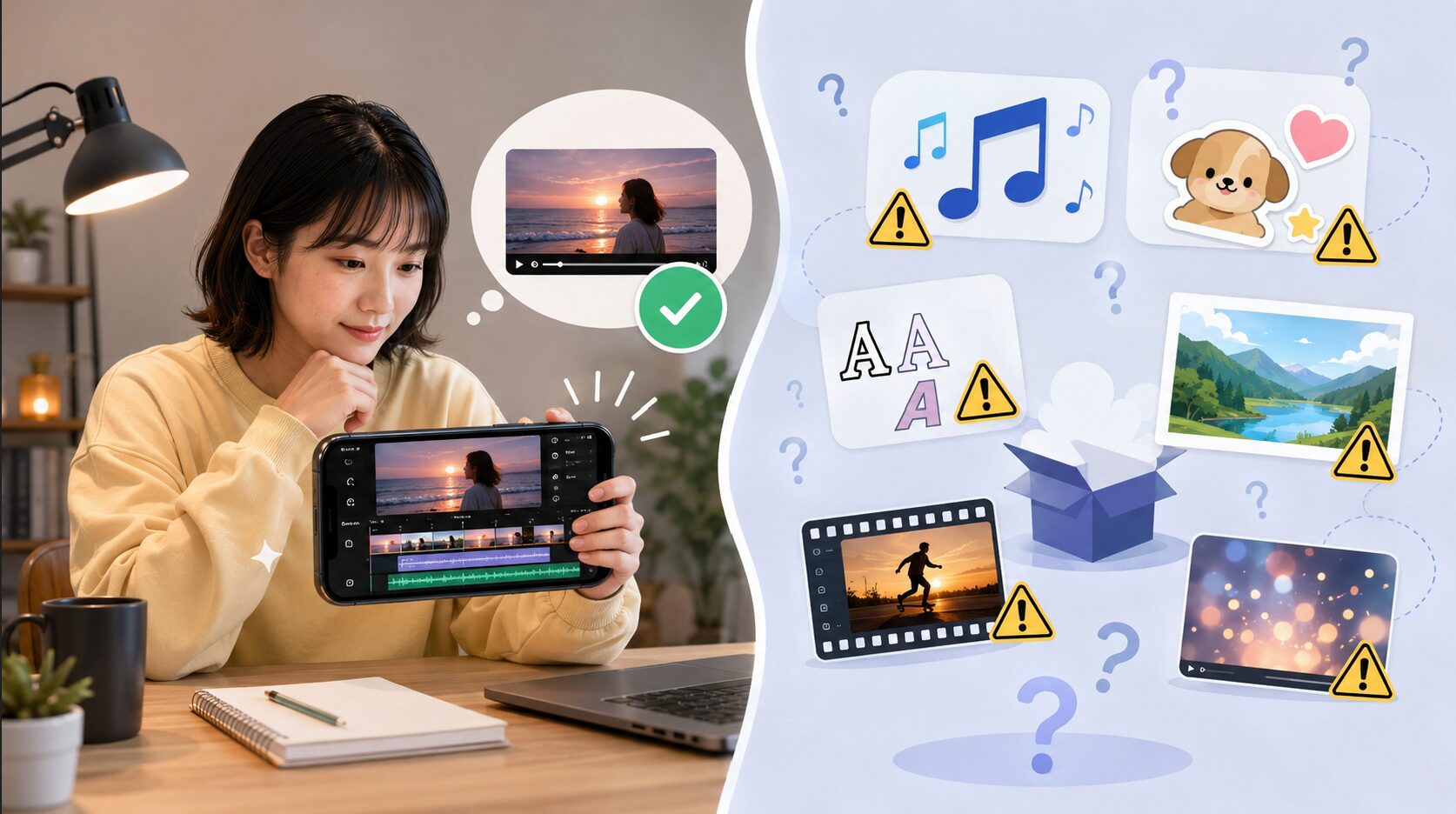 VLLOで制作した動画をクライアントへ納品する前に権利やAI音声を確認する制作者