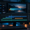 DaVinci Resolveでテキストアニメーションやキーフレーム編集を行う動画編集画面のイメージ