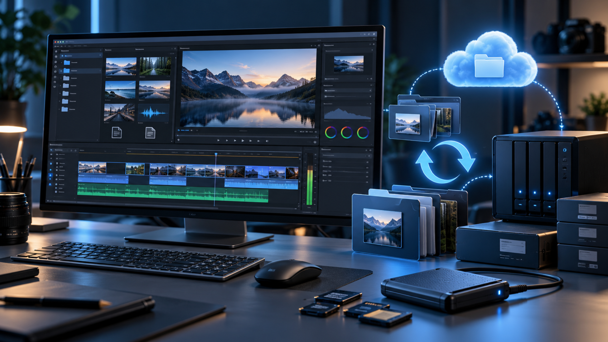 DaVinci Resolveのプロジェクト保存とバックアップをイメージした動画編集環境