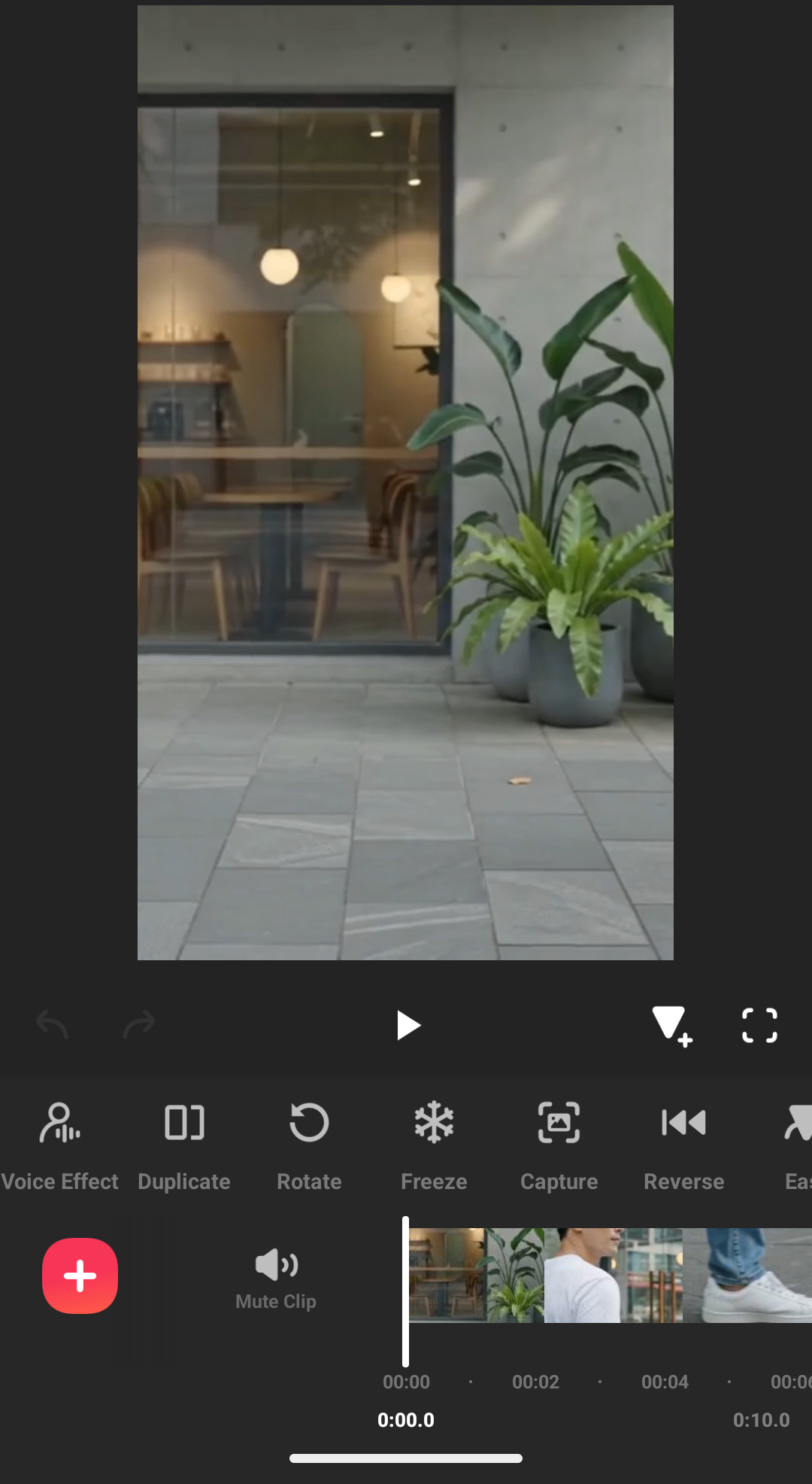 InShotでウォーターマークを削除した後の編集画面。プレビュー右下にロゴがない状態